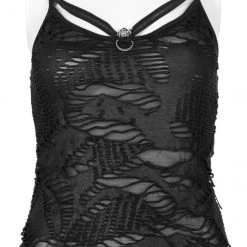 Punk Rave Women's Stuff Grunge Cutout Skull Ripped Tank Top