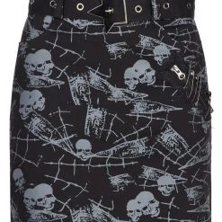 Punk Rave Women's Stuff Gothic Skull Printed Skirt
