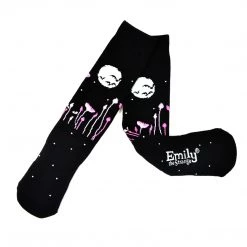 Accessories Emily The Strange Moon Knitted Cotton Crew Socks