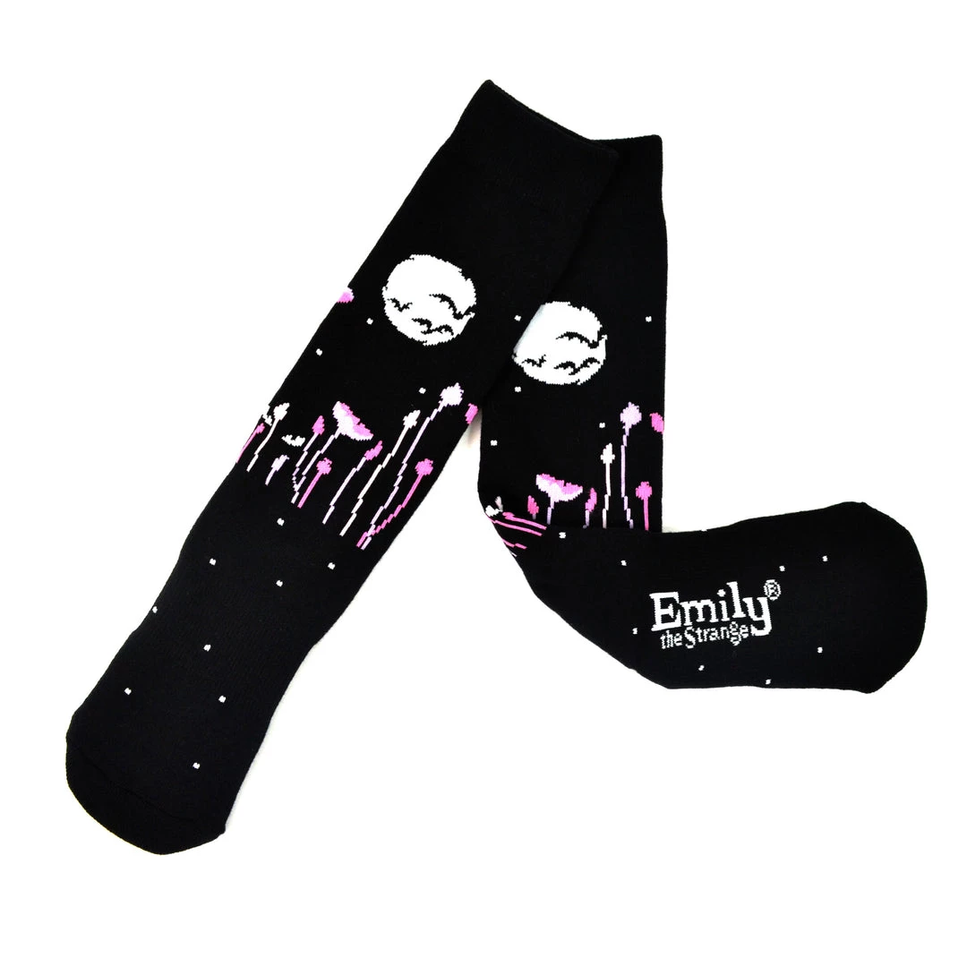 Accessories Emily The Strange Moon Knitted Cotton Crew Socks 3 Accessories Emily The Strange Moon Knitted Cotton Crew Socks