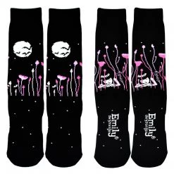 Accessories Emily The Strange Moon Knitted Cotton Crew Socks 8 Accessories Emily The Strange Moon Knitted Cotton Crew Socks