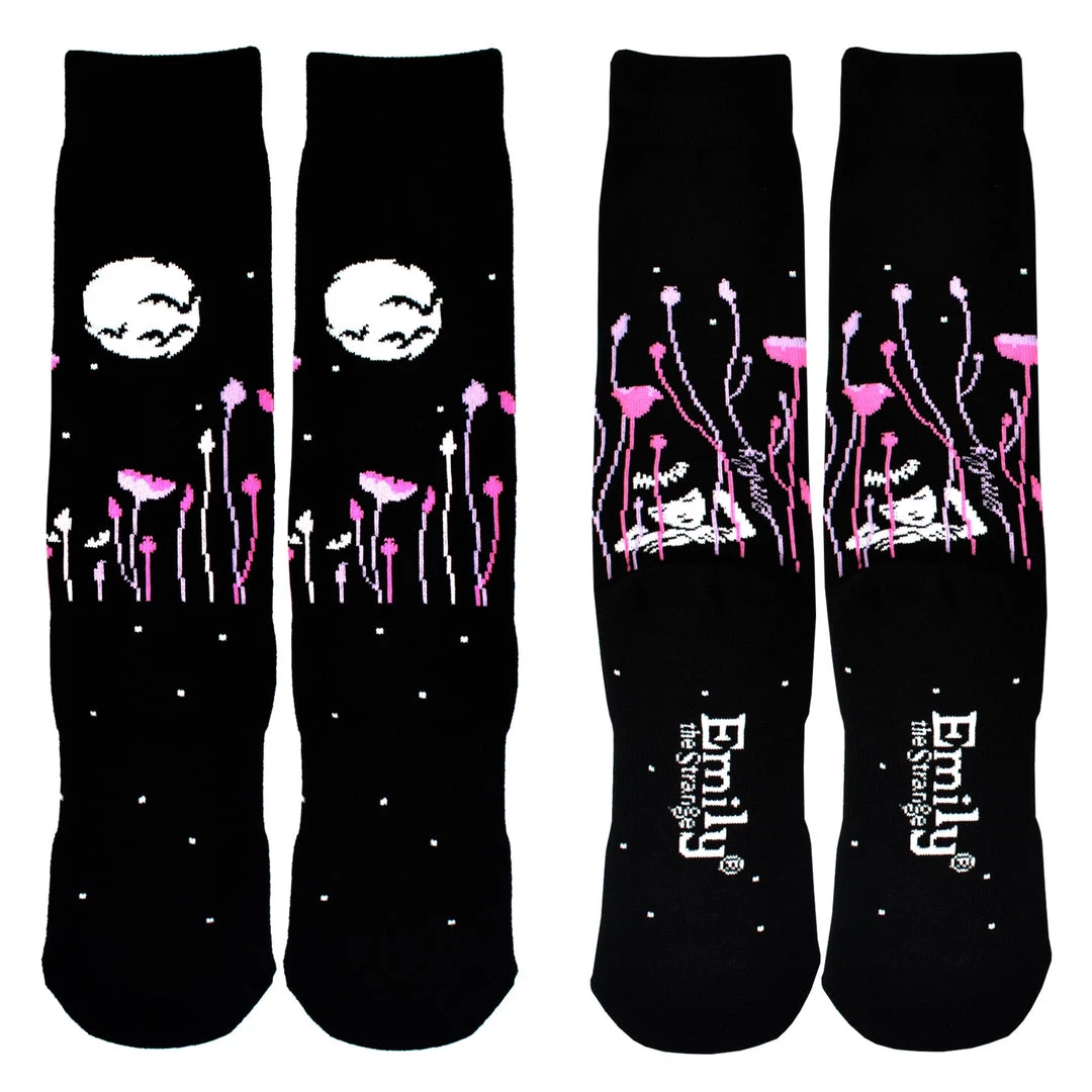 Accessories Emily The Strange Moon Knitted Cotton Crew Socks 5 Accessories Emily The Strange Moon Knitted Cotton Crew Socks