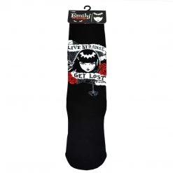 Emily The Strange Get Lost Knitted Cotton Crew Socks