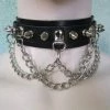 Ape Leather Men's Stuff Leather Spike And Chain Choker