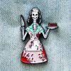 Ectogasm 1950's Bloody Skeleton Waitress Horror Enamel Pin Pins