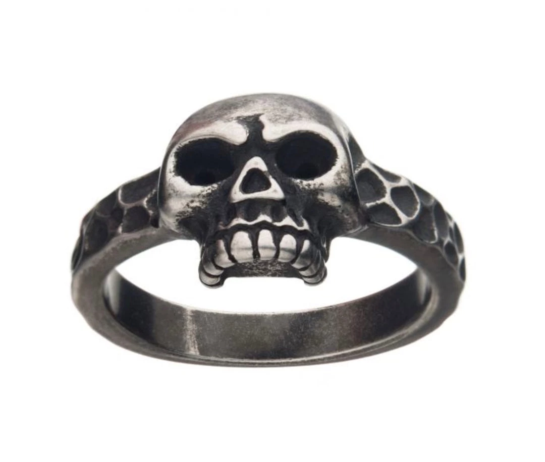 INOX Men's Stuff Antiqued Stainless Steel Skull Ring 3 INOX Men's Stuff Antiqued Stainless Steel Skull Ring
