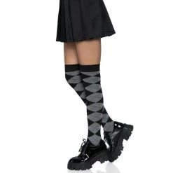 Leg Avenue Argyle Knit Over The Knee Socks