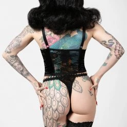 Killstar Be Veiled Lace Basque Women's Stuff