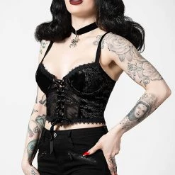 Killstar Be Veiled Lace Basque Women's Stuff