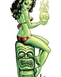 Poster Pop BigToe Green Goddess Sticker