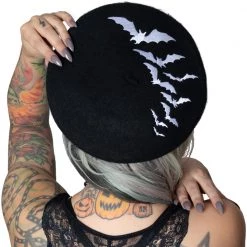 Kreepsville666 Bat Repeat White Beret Hat Men's Stuff
