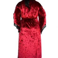 FOXBLOOD Bathory Dressing Robe - Crimson Red Crushed Velvet (Limited Edition) Women's Stuff 7 FOXBLOOD Bathory Dressing Robe - Crimson Red Crushed Velvet (Limited Edition) Women's Stuff
