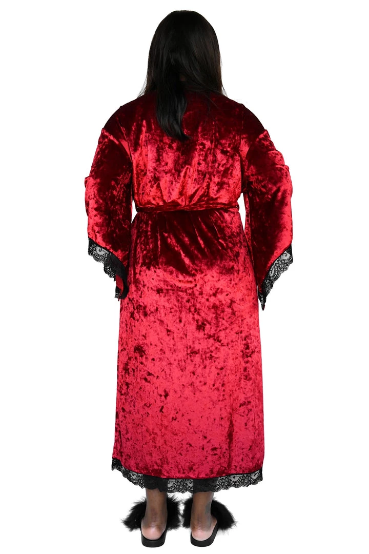 FOXBLOOD Bathory Dressing Robe - Crimson Red Crushed Velvet (Limited Edition) Women's Stuff 5 FOXBLOOD Bathory Dressing Robe - Crimson Red Crushed Velvet (Limited Edition) Women's Stuff