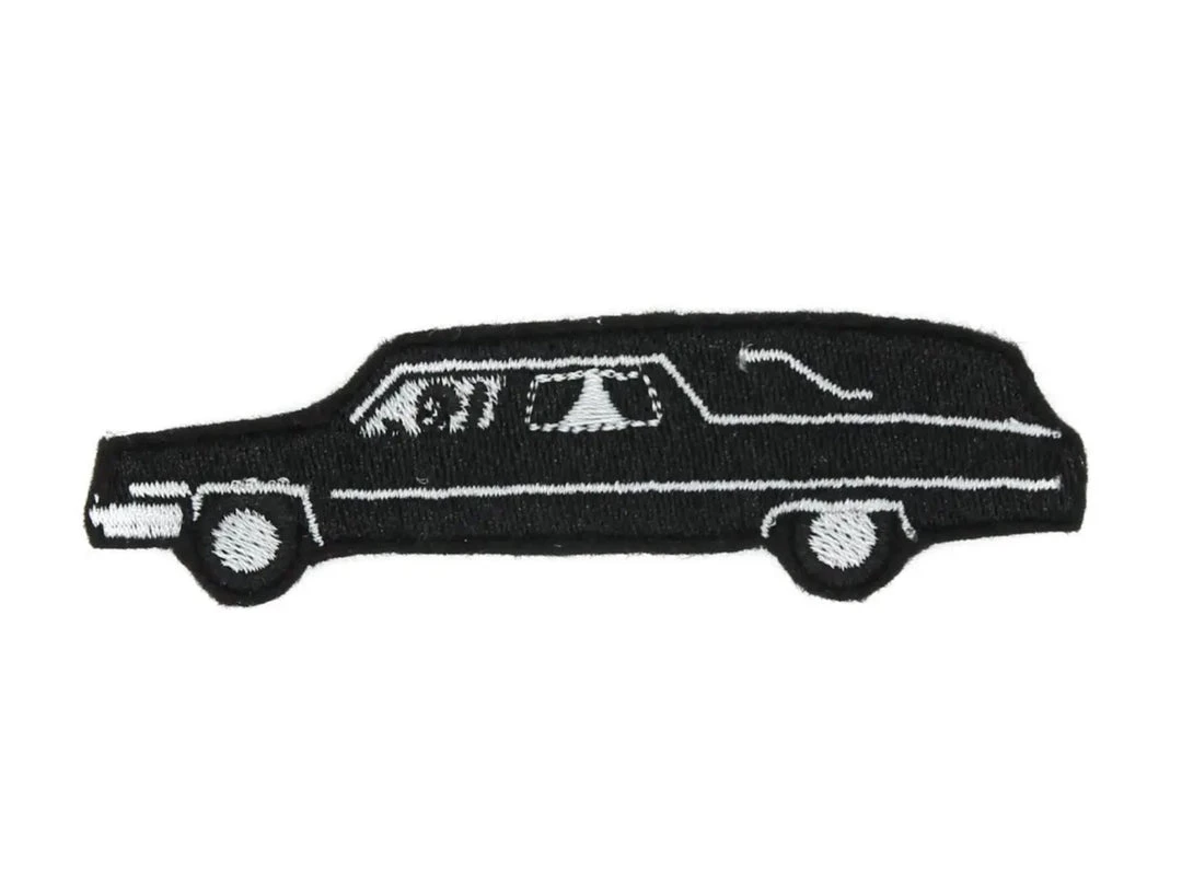 Project Pinup Black Funeral Hearse Car Iron On Embroidered Patch Gift Ideas 3 Project Pinup Black Funeral Hearse Car Iron On Embroidered Patch Gift Ideas