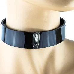 Funk Plus Plain Black Vinyl Choker - 3/4"