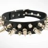 Funk Plus Chokers And Collars 1 1/8" BLACK LEATHER CHOKER WITH 1/2" & 1" SPIKES 2 Funk Plus Chokers And Collars 1 1/8" BLACK LEATHER CHOKER WITH 1/2" & 1" SPIKES