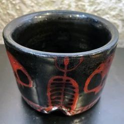 Nicole Pangas Ceramics Housewares Cherry Satin Skull Bowl