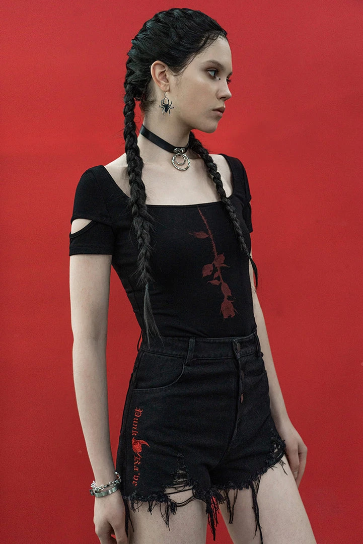 Punk Rave Women's Stuff Bramble Roses T-Shirt 4 Punk Rave Women's Stuff Bramble Roses T-Shirt