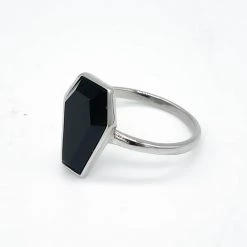 Mysticum Luna Crypt Coffin Ring - Black
