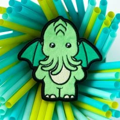 LuxCups Creative Fuzzy Cute-thulhu Patch Patches