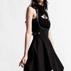 Killstar Dazed & Confused Suspender Skirt [BLACK] Women's Stuff