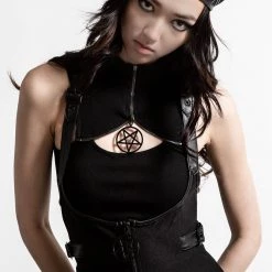 Killstar Dazed & Confused Suspender Skirt [BLACK] Women's Stuff