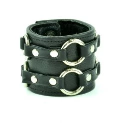 Funk Plus Wristbands And Cuffs Leather Strap Bracelet - Double Rings