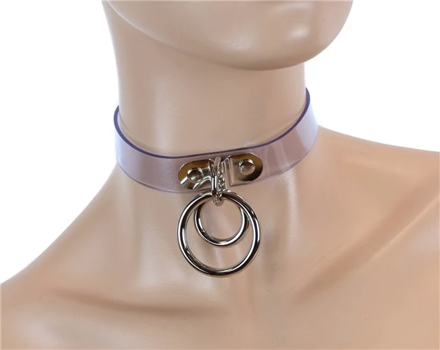 Funk Plus Double Ring Bondage Choker – Clear Vinyl Chokers And Collars 3 Funk Plus Double Ring Bondage Choker – Clear Vinyl Chokers And Collars