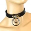 Funk Plus Chokers And Collars Leather Double Ring Choker 2 Funk Plus Chokers And Collars Leather Double Ring Choker
