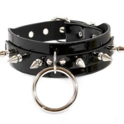 Funk Plus Spike Sub Bondage Choker - Black Vinyl Men's Stuff