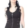 Queen Of Darkness Figure-hugging Gothic Top With Decorative Straps