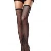 Leg Avenue Fishnet Thigh Hi With Elastic Top Stockings & Leggings