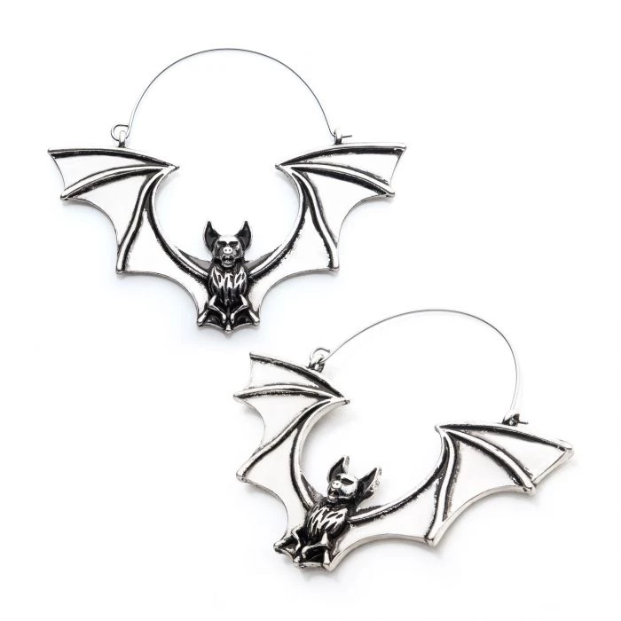 BodyVibe Flying Vampire Bat Plug Hoops Jewelry 5 BodyVibe Flying Vampire Bat Plug Hoops Jewelry