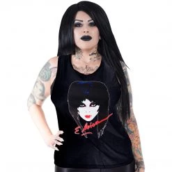 Kreepsville666 Women's Stuff Elvira Womens 80's Sleeveless Tee Black