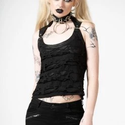 Killstar Women's Stuff Hardy Lace-Up Vest Top