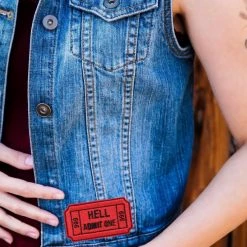 Project Pinup Hell Admit One 666 Gothic Iron On Embroidered Patch Gift Ideas