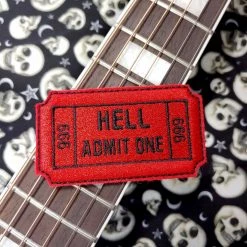 Project Pinup Hell Admit One 666 Gothic Iron On Embroidered Patch Gift Ideas
