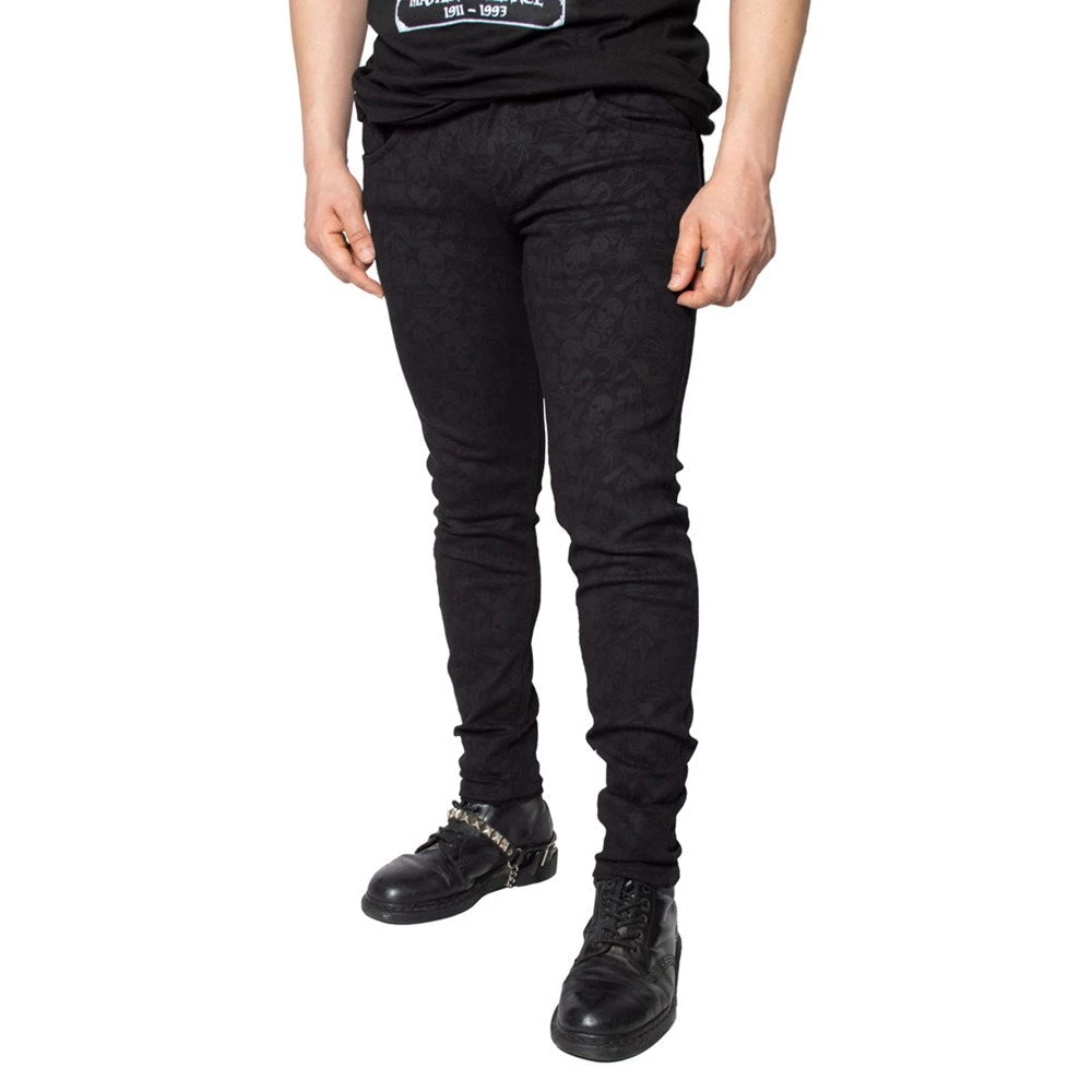 Kreepsville666 Death Repeat Black Skinny Jeans Men's Stuff 4 Kreepsville666 Death Repeat Black Skinny Jeans Men's Stuff