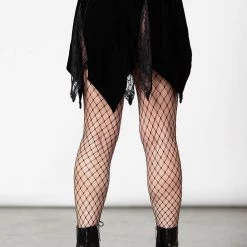 Killstar Women's Stuff Lester Velvet Mini Skirt [Black]