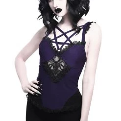 Killstar Women's Stuff Lydia Harness Top [PLUM]
