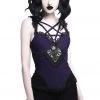Killstar Women's Stuff Lydia Harness Top [PLUM]