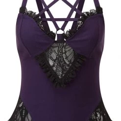 Killstar Women's Stuff Lydia Harness Top [PLUM]