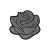 Project Pinup Large Gray And Black Rockabilly Rose Iron-On Embroidered Patch 2 Project Pinup Large Gray And Black Rockabilly Rose Iron-On Embroidered Patch