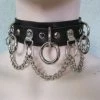 Ape Leather Leather Bondage Choker With Rings And Chains 2 Ape Leather Leather Bondage Choker With Rings And Chains