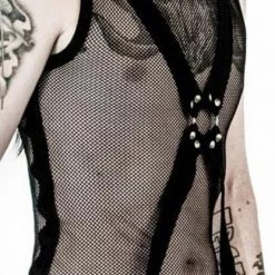 Lip Service Cross Strap Fishnet Top Men's Stuff
