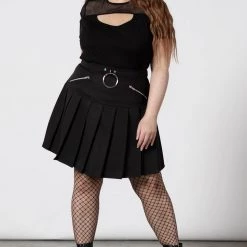 Killstar Women's Stuff No Lip Pleated Skirt