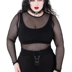 Killstar Overkill Fishnet Top - Black Women's Stuff