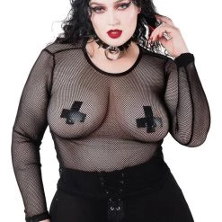 Killstar Overkill Fishnet Top - Black Women's Stuff 12 Killstar Overkill Fishnet Top - Black Women's Stuff