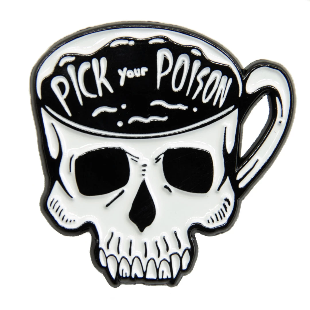 Ectogasm Pick Your Poison Skull Coffee Cup Enamel Pin Pins 3 Ectogasm Pick Your Poison Skull Coffee Cup Enamel Pin Pins
