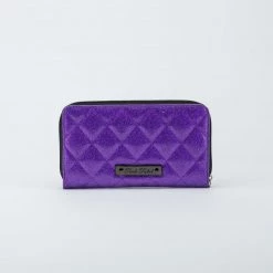 Rock Rebel Studded Bats Purple Glitter Wallet